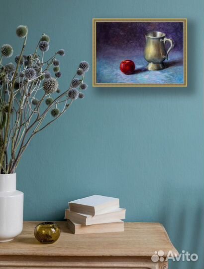 Картина маслом Натюрморт с Кружкой и нектарин
