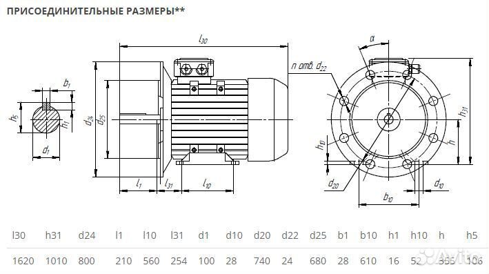 Электродвигатель аир 355мlв6 (315кВт-1000об) новый