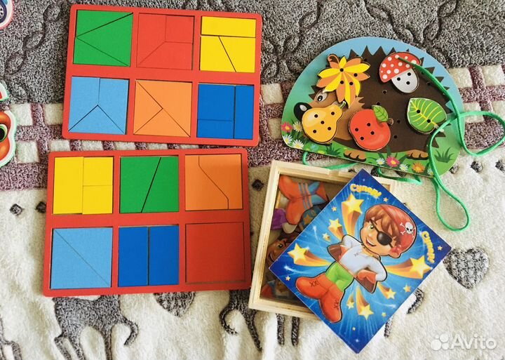 Игры развивающие, пазлы, квадраты Никитина