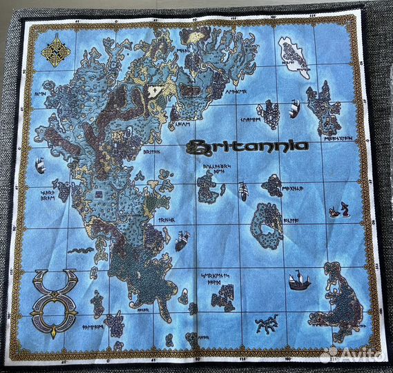 Тканевая карта игры Ultima Online+диск+значек