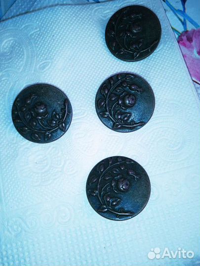 Винтажные бронзовые пуговицы 25мм