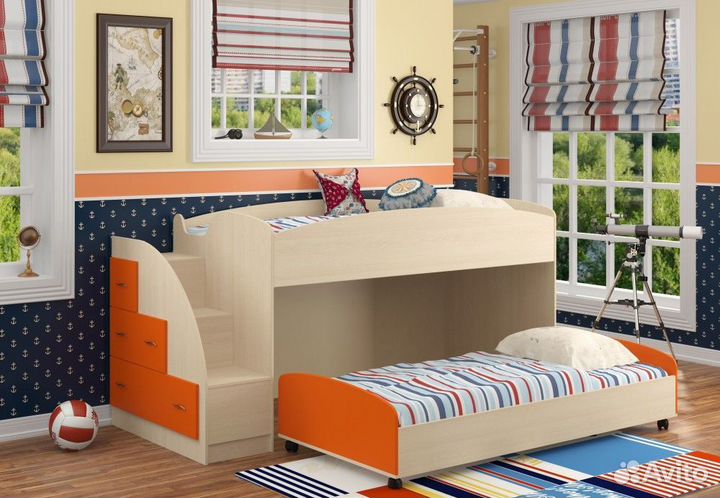 Двухъярусная кровать дюймовочка 4/2