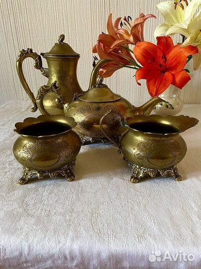 Антикварная латунная посуда, Англия