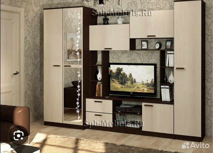 Стенка в гостиную со шкафом под тв бу