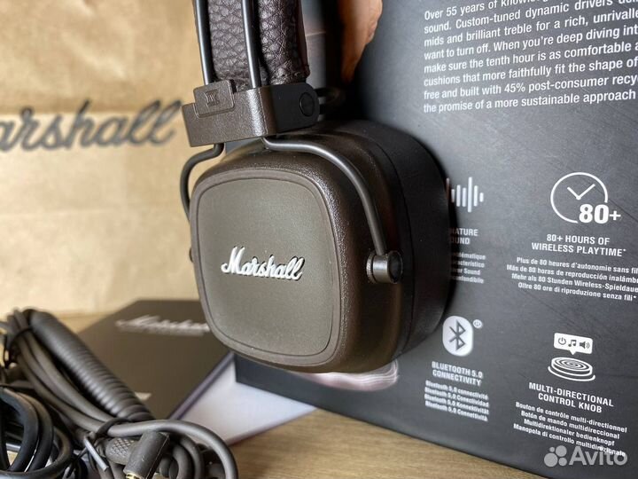 Marshall Major 4 bluetooth (Коричневый)