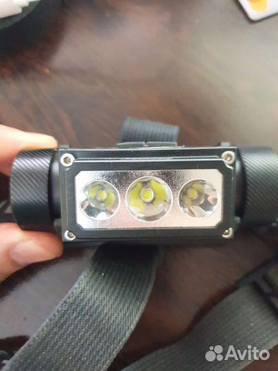 Мощный налобный фонарь новый