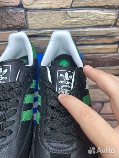 Кроссовки adidas samba vegan black green