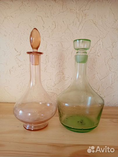 Советские графины из цветного стекла