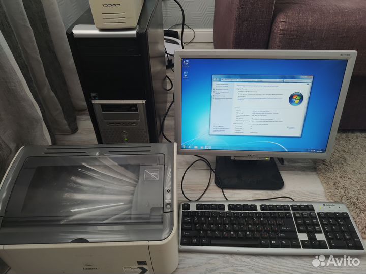 Пк в сборе с монитором, ибп и принтером