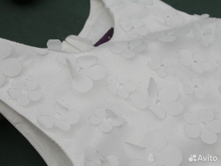 Платье для девочки нарядное новогоднее 92 белое