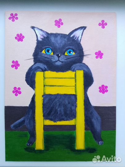 Картина на холсте с котом