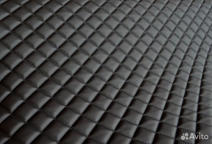 Экокожа стеганая черная черный стандартный ромб