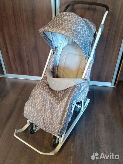 Санки коляска с колесами