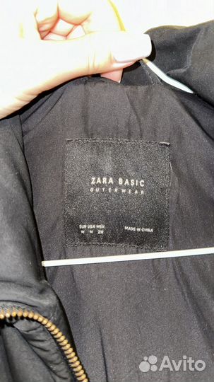 Пуховик черный Zara женский