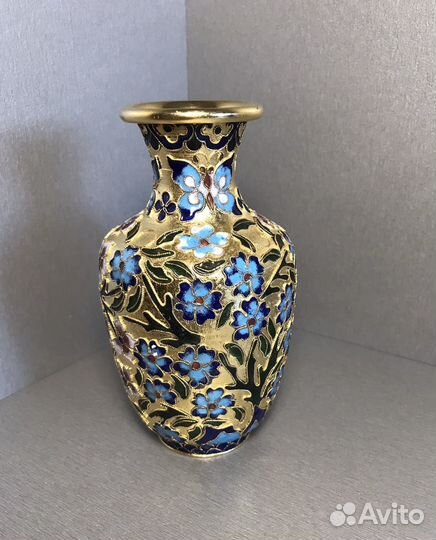 Ваза клуазоне, эмали, позолота, 12,5см