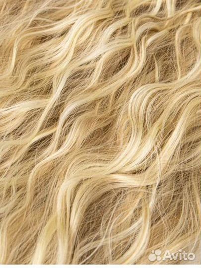 Волосы на заколках блонд