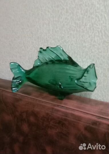 Сувенир «Рыба». Зелёное стекло. 1970 год
