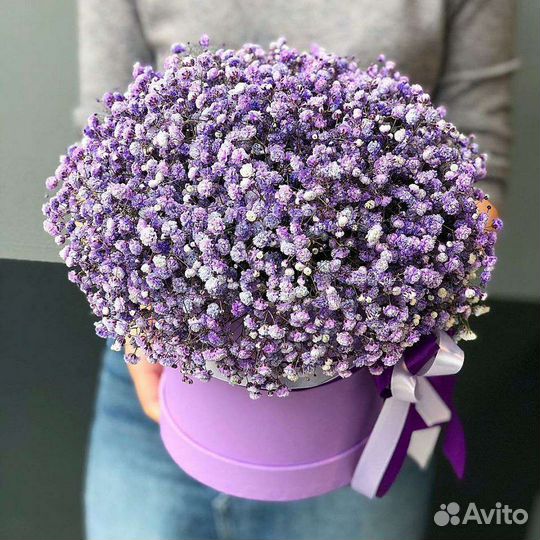 Гипсофила в большой коробке доставка цветы букеты