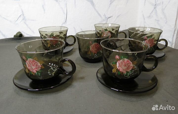 Набор чайных пар стекло