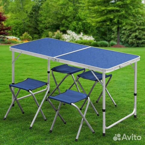 Раскладной стол 4 стула для пикника