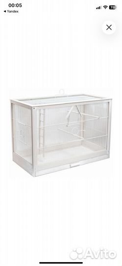 Клетка для птиц из дерева белая