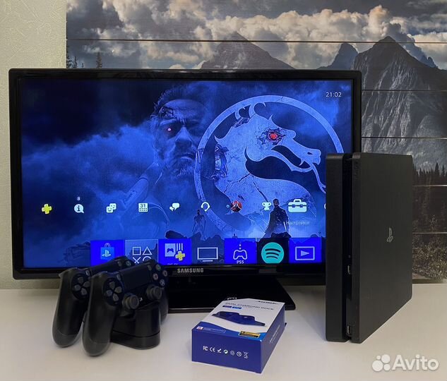 Sony playstation 4 Slim PS4 (600 игр в комплекте)