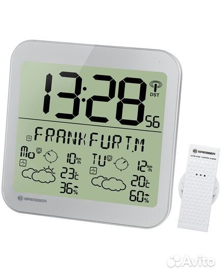 Часы настенные Bresser MyTime Meteotime LCD, сереб