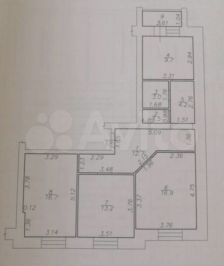 3-к. квартира, 79,4 м², 2/9 эт.
