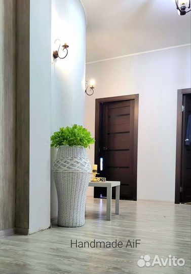 Корзина кашпо вазон из ротанга