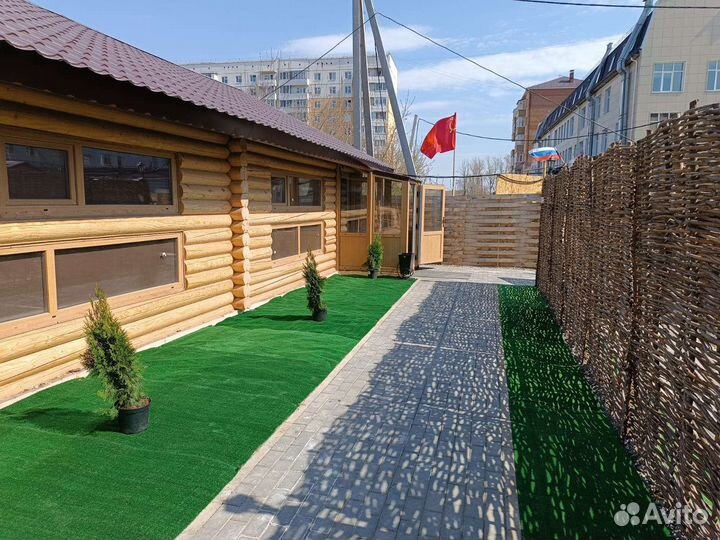 Баня на дровах с бассейном или чаном мангаль зоной