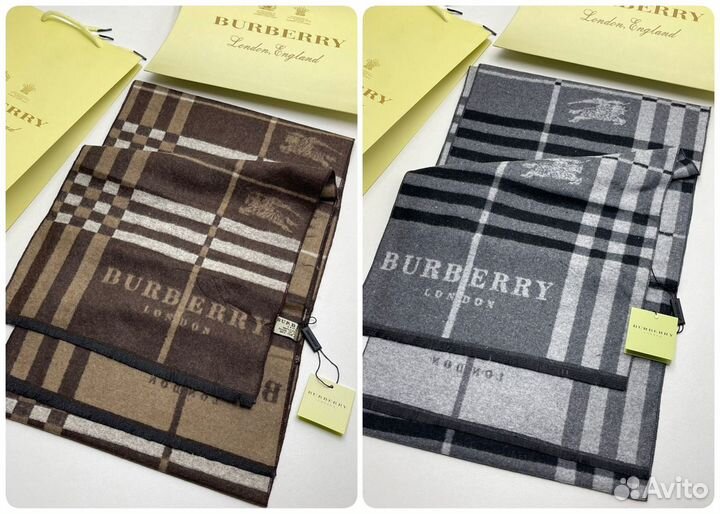 Шарф burberry мужской кашемир в коробке и пакете