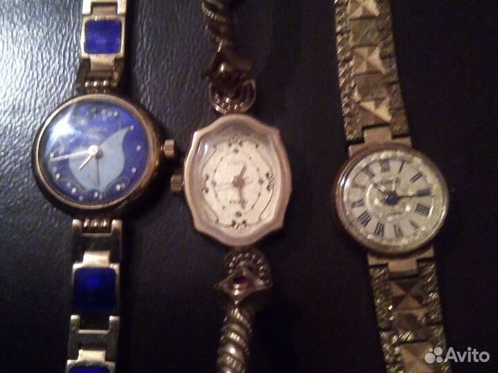 Часы чайка женские 17 камней золоч