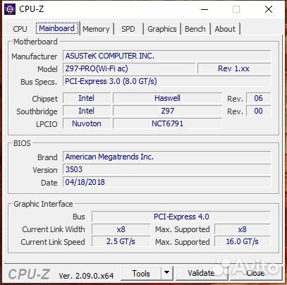 Core i7 4790 + Asus Z97-PRO(WI-FI AC) + 16Gb DDR3