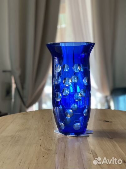 Вазы кобальт хрусталь СССР