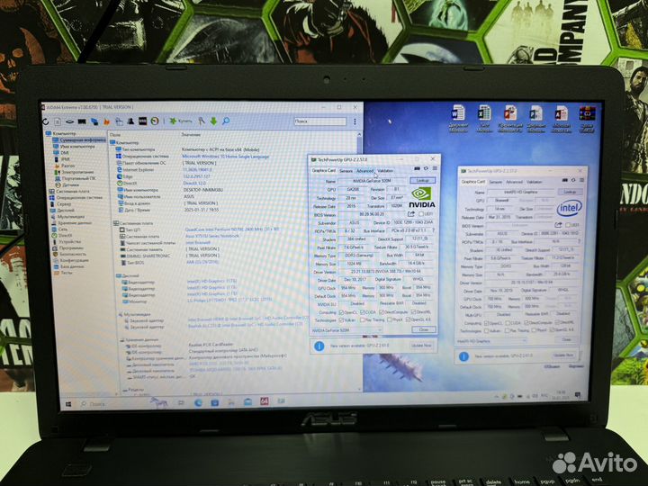 Asus 17.3 Intel 4x2400/Nvidia920m/8Gb/SSD+HDD