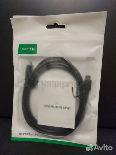 Кабель ugreen USB-C PD 60W 1.5М черный