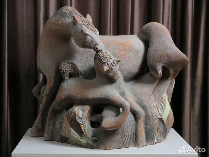 Керамика. Диптих: конь и лошадь с жеребёнком