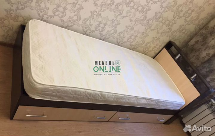 Кровать односпальная 90х200 с ящиками