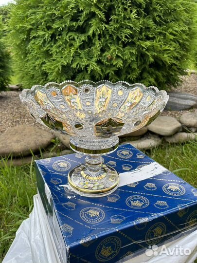 Фруктовница ваза для фруктов Богемия Макс Кристал