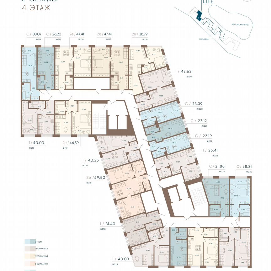 1-к. апартаменты, 38,8 м², 4/8 эт.