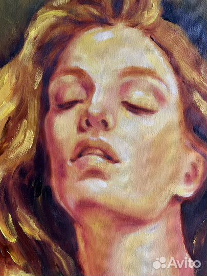 Картина маслом, лунная ночь, 40/50 см