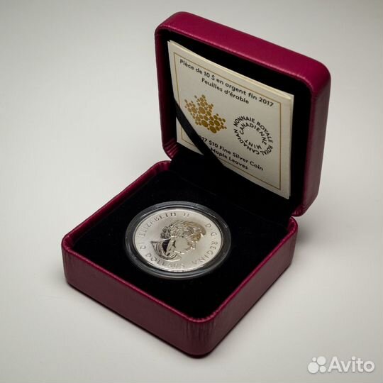 Канада 10 долларов 2017. Канадские кленовые листья