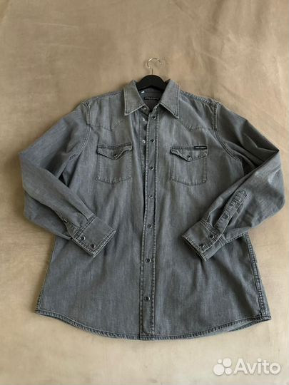 Dolce gabbana рубашка серая джинсовая бу