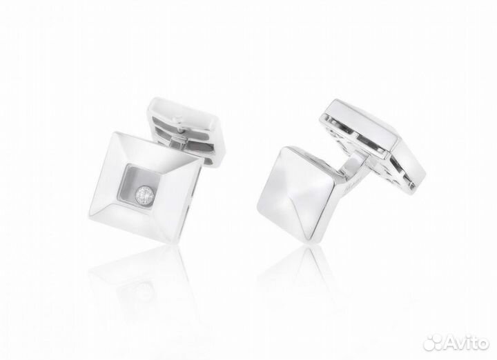 Золотые запонки Chopard Happy Diamonds Square