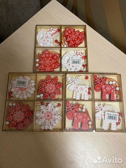 Игрушка новогодняя деревянная новая