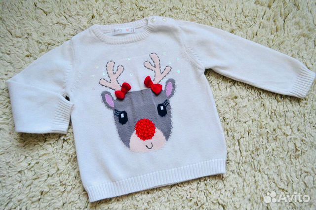 Джемпер новогодний 12 - 18 мес