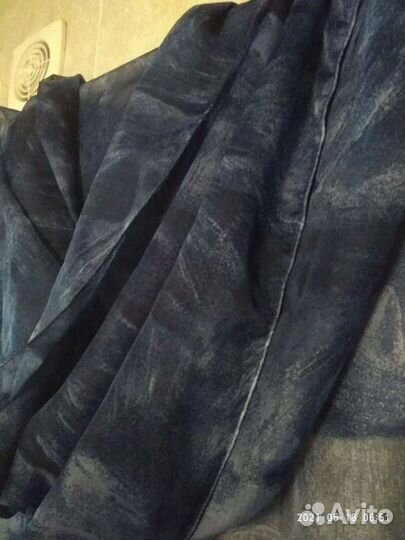 Парео,шифон синий