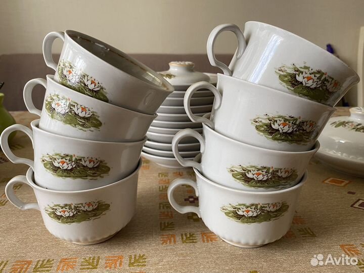 Сервиз чайный СССР Белый лебедь