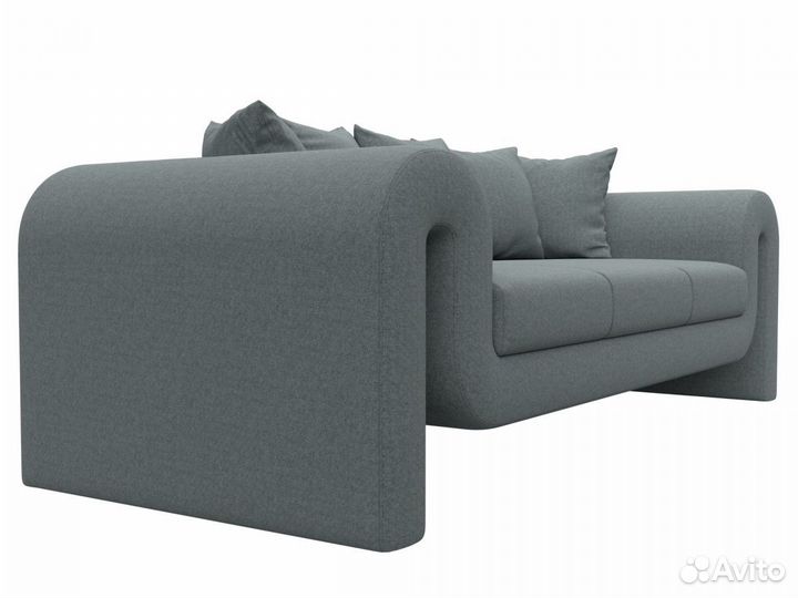 Диван прямой Волна, рогожка, амур серый. Москва