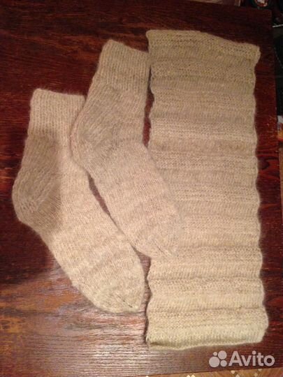 Пояс, носки, рукавички из собачьей шерсти